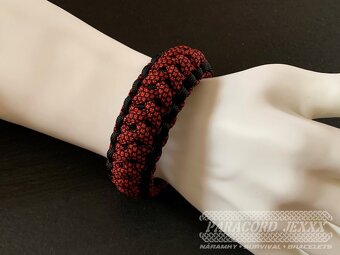PARACORD náramek (18 cm) black - red - 6