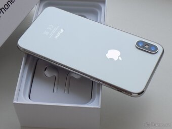 APPLE iPhone X 256GB Silver - ZÁRUKA - 100% BATERIE - TOP - 6