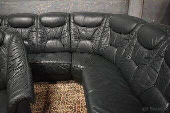 Rohová sedací souprava kožená+ Křeslo - 6