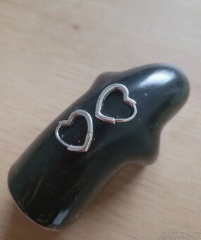 Nové dámské stříbrné náušnice 925 srdce srdíčka ocel - 6