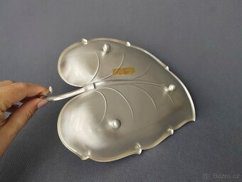 Postříbřená misa v designu listu od německý společnosti WMF - 6