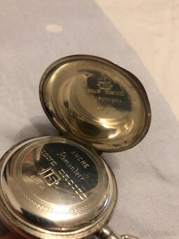 Stříbrné třipláštové kapesní hodinky jdoucí - 6