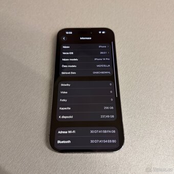 iPhone 14 Pro 256GB fialový, pěkný stav, 12 měsíců záruka - 6