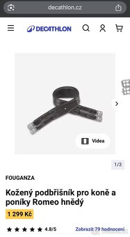 Kožený podbřišník pro koně a poníky Romeo hnědý - 6