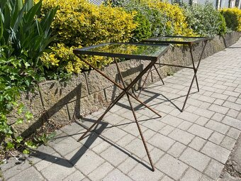 Designový stolek z betonářské tyče “ROXOR” bezp. kalené sklo - 6