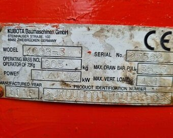 Minirypadlo Kubota K008-3 - 6