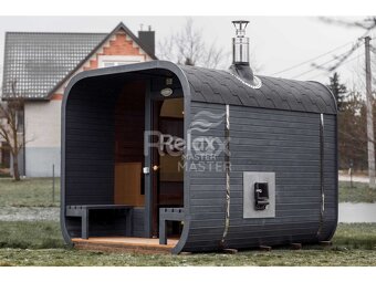 Zahradní finská sauna CUBE sauna 3M s terasou - 6