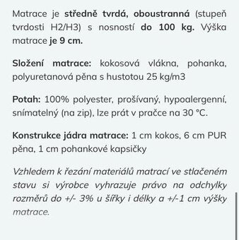Dětská matrace 160x80 cm - 6