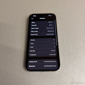 iPhone 14 Pro 128GB deep purple, pěkný stav, rok záruka - 6