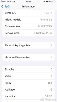 Prodám iPhone SE 2020 64GB bílý - 6