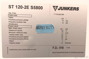 Prodám bojler JUNKERS na ohřev TUV - 6