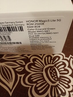 HONOR Magic5 Lite 5G 8+5GB/256GB - Nový - záruka. - 6