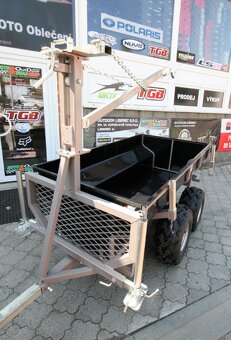 Vozík za čtyřkolku dvounápravový kovový, plechový SHARK WOOD - 6