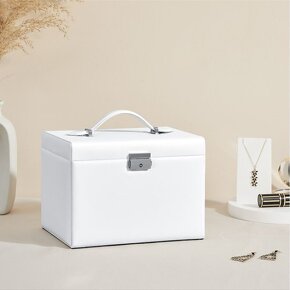 Nová uzamykatelná 4-patrová šperkovnice/kufřík na šperky - 6