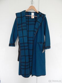 Nový italsky kabát s kapucí a páskem - 6