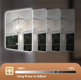 Nové Koupelnové zrcadlo s ohřevem osvětlením 800x600mm - 6