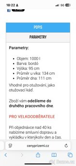 Sud na vodu - vinařská káď - 1000 L - 6