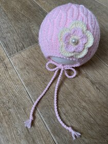 Ručně pletená dětská čepice 3-6 měs. různé barvy - 6