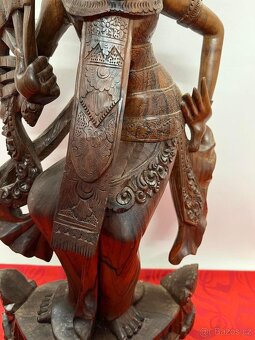 Budha, vyřezávaná socha-Bali, teakové dřevo - 6
