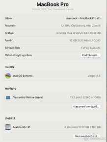 Macbook PRO 13, 2019, 16GB, čtyřjádro - 6