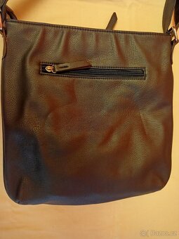 tm. modrá kožená kabelka přes rameno - 6