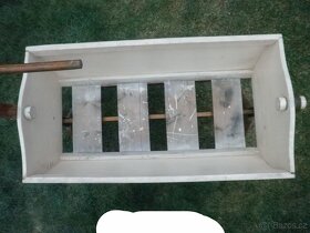 Kolébka dřevěná retro, slamníček a záclonka, 10 x foto - 6
