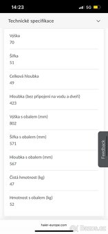 Malá tichá úsporná pračka Haier HW50-BP12307 - 6