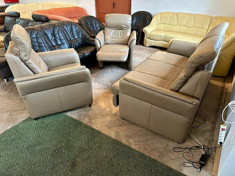 729 Kožená sedací souprava sedačka 3+1+1 s el. polohováním - 6