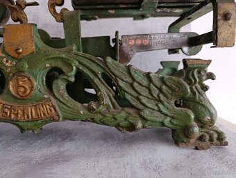 Starožitná figurální litinová váha Sperling DRACI rok 1936 - 6