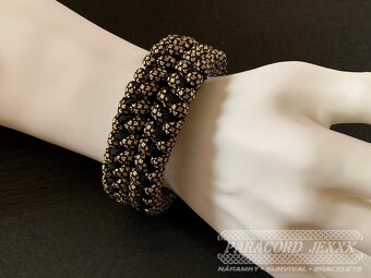 PARACORD náramek (19 cm) black - bronze - 6