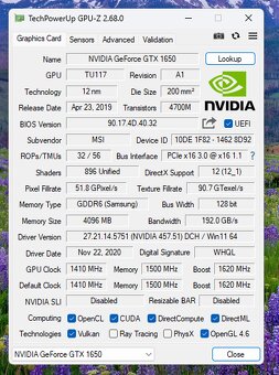 MSI GeForce GTX 1650 VENTUS XS 4G OC - 6