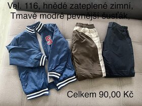 Zimní bundy, mikiny, trička, bunda, kalhoty - kluk 110/116 - 6