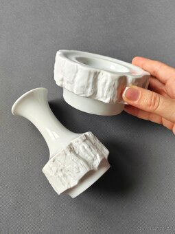 Sada neobvyklého porcelánu svícen+váza Bareuther Waldsassen - 6