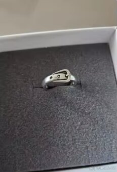 Nový dámský stříbrný prsten prstýnek 925 pásek opasek uni - 6