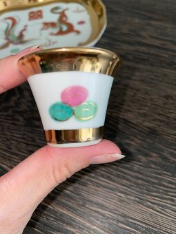 Značený čajový servis, porcelánový čínský drak - 6