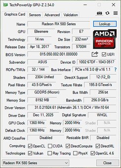 Grafická karta, ASUS ROG STRIX GAMING RX580 O8G - 6