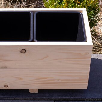 Dřevěný truhlík na terasu - přírodní - 6