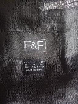 Pánský oblek F&F šedý melír - 6