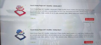 Dětské chodítko Hauck, PC:1500 CZK + zdarma přebalovací pult - 6