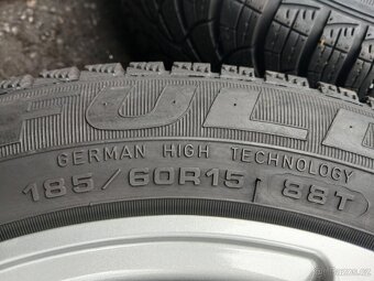Prodám sadu ALU kol Dezent 185/60R15 zimní - 6