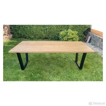 Masivní nerozkládací jídelní stůl - Metalo 220 cm - 6