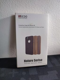 Hnědý kryt pro iPhone SE - přírodní bambus, světlý/tmavý - 6