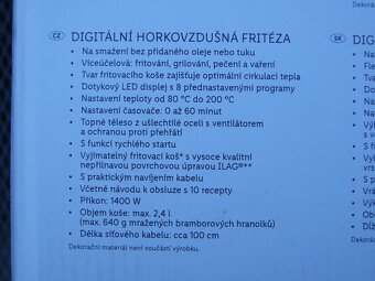 Digitální  fritéza SILVERCREST 1400W 2,4L - 6