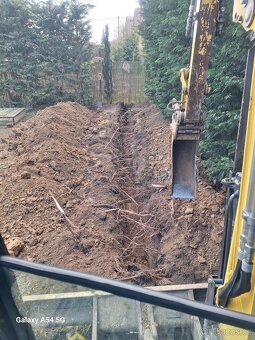 Výkopové práce minibagrem Yanmar, přeprava vozíkem 3t - 6