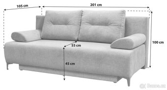 Rozkládací pohovka nová, šedá - 6