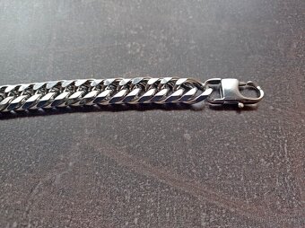 NOVÝ masivní pánský náramek Shiny Cuban Silver Steel š.14 mm - 6