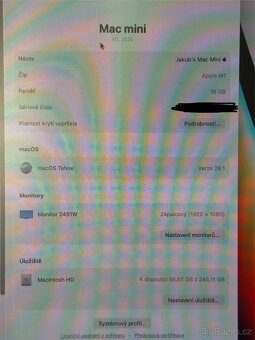 Mac mini 2020 (M1) – 16GB RAM / 256GB SSD – krásný stav - 6