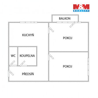 Prodej bytu 2+1, 53 m², Most, ul. 1. máje - 6