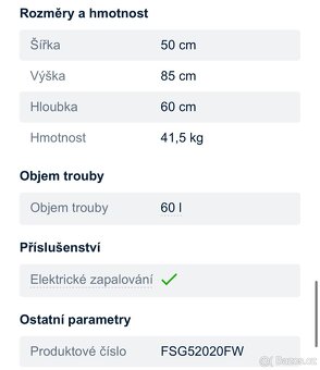 Plynový sporák/trouba Beko - 6