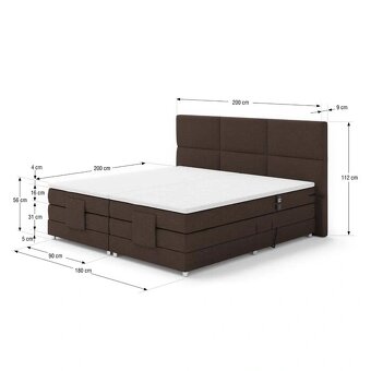 Boxspring Rolf - polohovací postel 180 x 200 cm - 6